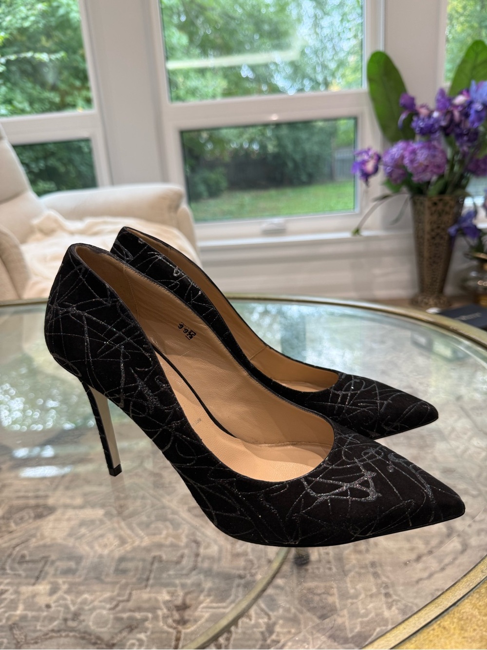 New Ron white Black Pointed Toe Stiletto leather Pump